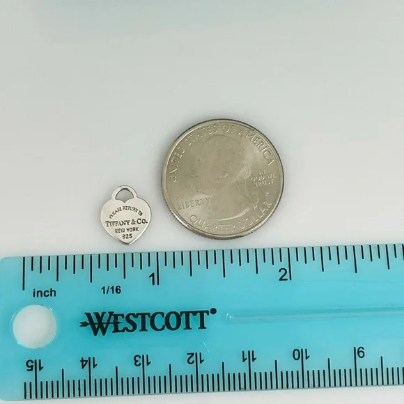 Please Return to Tiffany & Co Small Mini Heart Tag Pendant or Charm - Picture 3 of 3